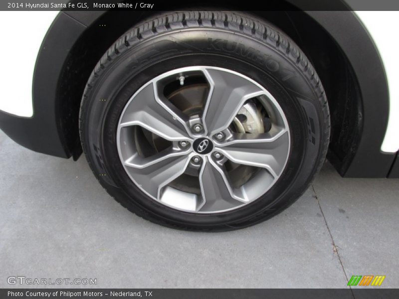 Monaco White / Gray 2014 Hyundai Santa Fe GLS
