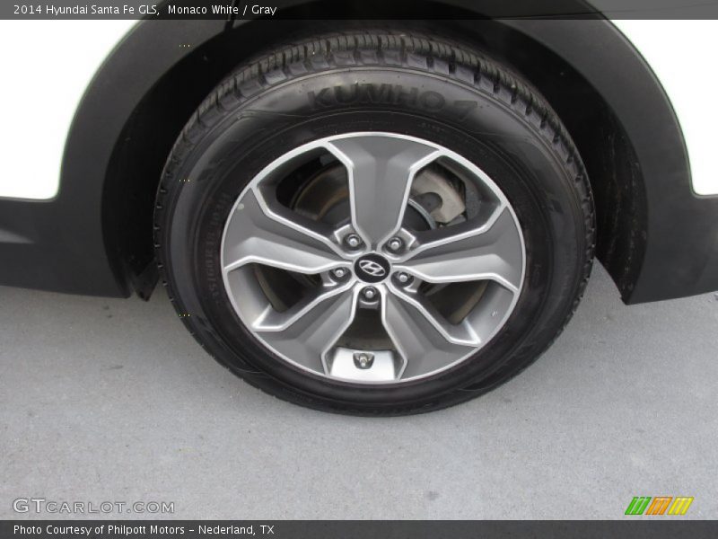 Monaco White / Gray 2014 Hyundai Santa Fe GLS