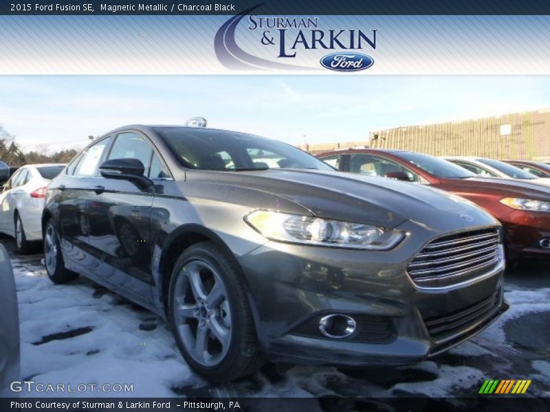 Magnetic Metallic / Charcoal Black 2015 Ford Fusion SE