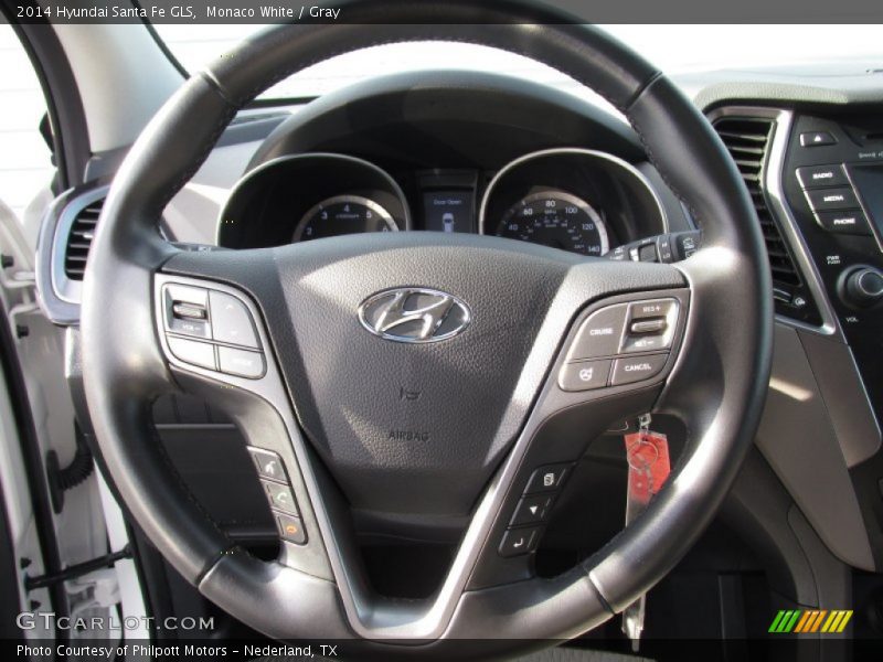 Monaco White / Gray 2014 Hyundai Santa Fe GLS