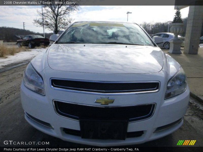 White / Ebony 2008 Chevrolet Malibu LT Sedan