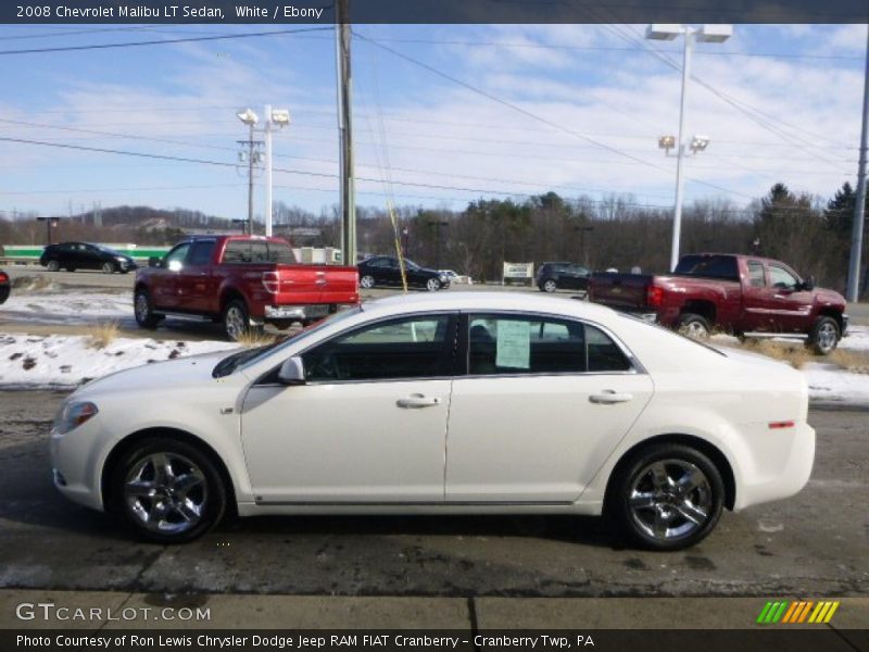 White / Ebony 2008 Chevrolet Malibu LT Sedan