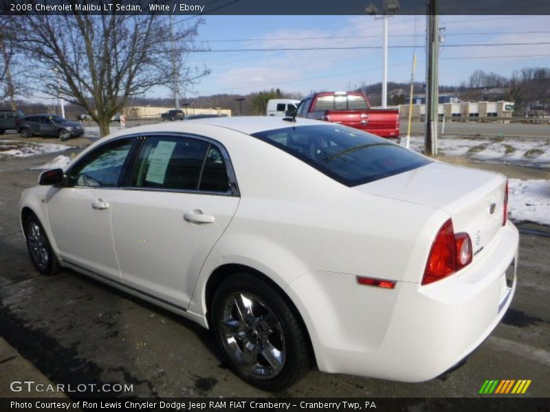 White / Ebony 2008 Chevrolet Malibu LT Sedan