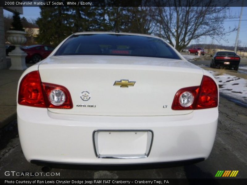 White / Ebony 2008 Chevrolet Malibu LT Sedan