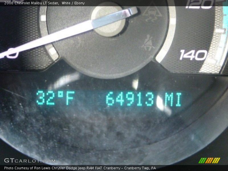 White / Ebony 2008 Chevrolet Malibu LT Sedan