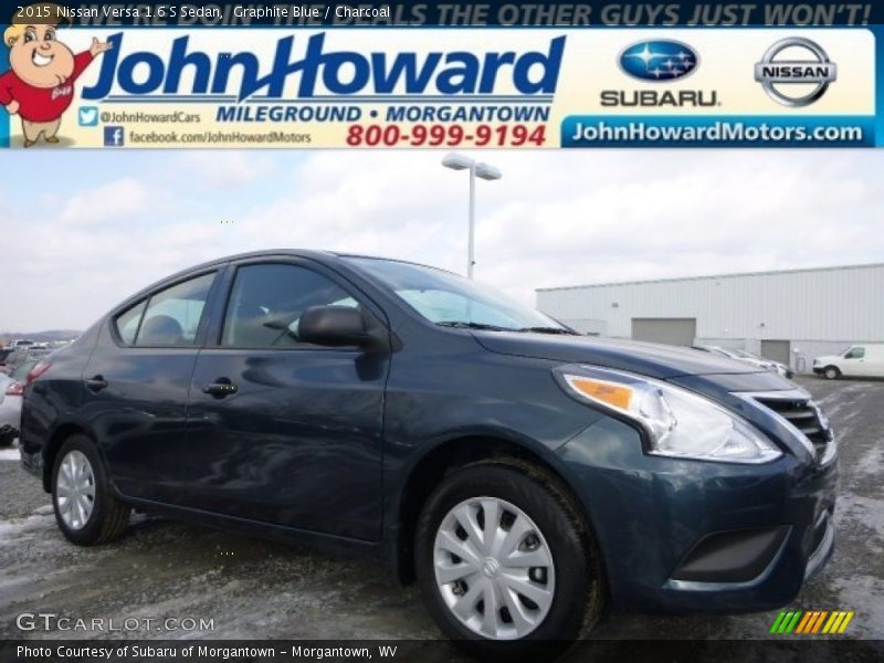 Graphite Blue / Charcoal 2015 Nissan Versa 1.6 S Sedan