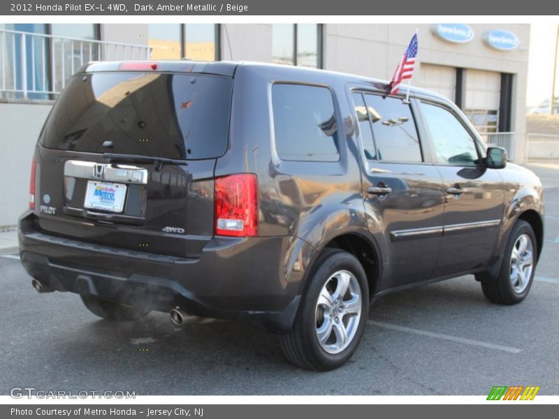 Dark Amber Metallic / Beige 2012 Honda Pilot EX-L 4WD