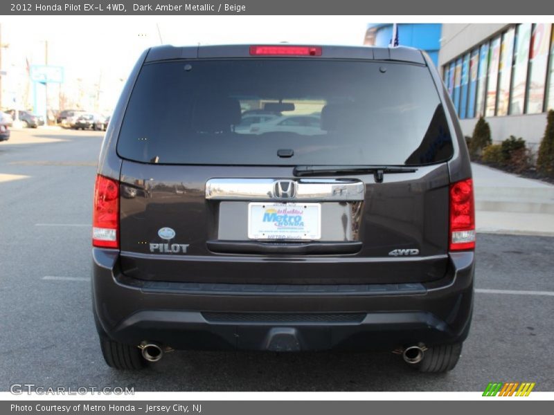 Dark Amber Metallic / Beige 2012 Honda Pilot EX-L 4WD
