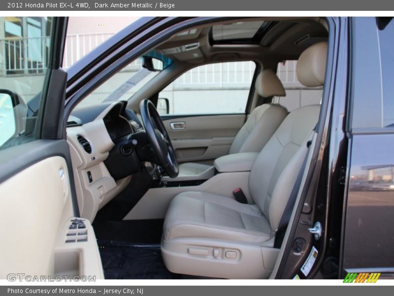 Dark Amber Metallic / Beige 2012 Honda Pilot EX-L 4WD