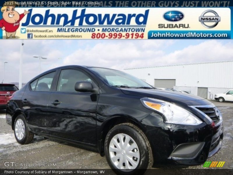 Super Black / Charcoal 2015 Nissan Versa 1.6 S Sedan