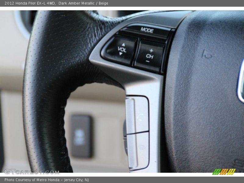 Dark Amber Metallic / Beige 2012 Honda Pilot EX-L 4WD