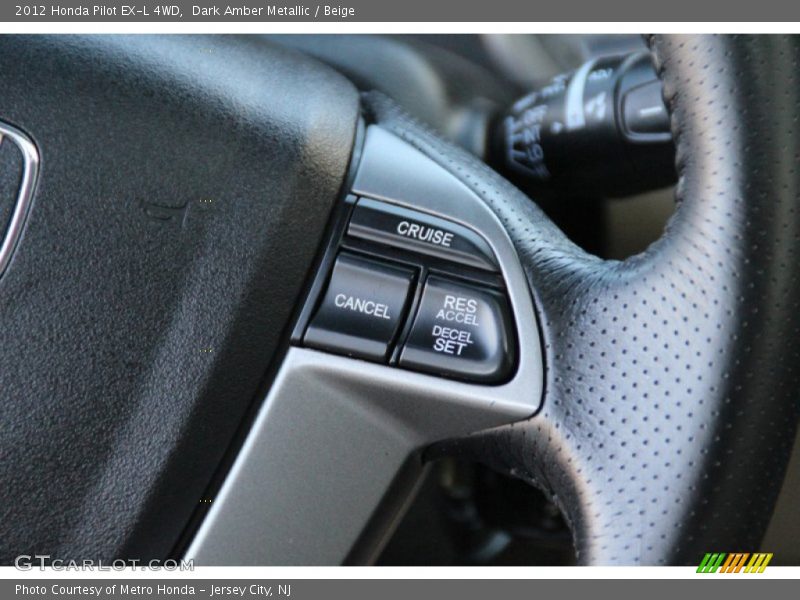Dark Amber Metallic / Beige 2012 Honda Pilot EX-L 4WD