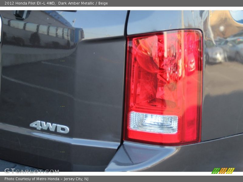 Dark Amber Metallic / Beige 2012 Honda Pilot EX-L 4WD