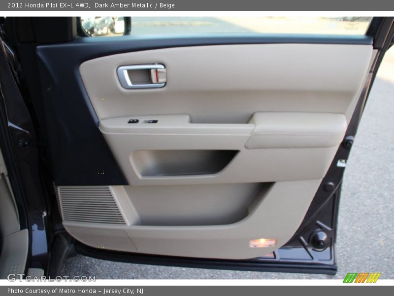 Dark Amber Metallic / Beige 2012 Honda Pilot EX-L 4WD
