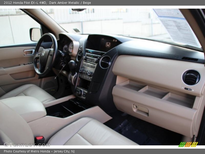 Dark Amber Metallic / Beige 2012 Honda Pilot EX-L 4WD