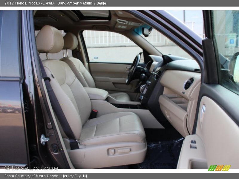 Dark Amber Metallic / Beige 2012 Honda Pilot EX-L 4WD
