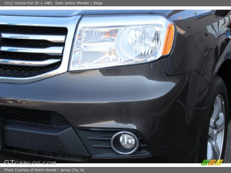 Dark Amber Metallic / Beige 2012 Honda Pilot EX-L 4WD