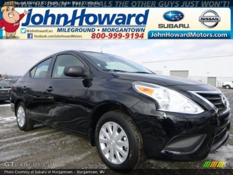 Super Black / Charcoal 2015 Nissan Versa 1.6 S Sedan