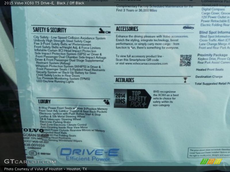 Black / Off Black 2015 Volvo XC60 T5 Drive-E