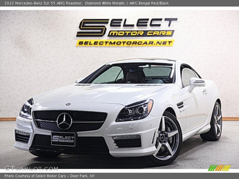 Diamond White Metallic / AMG Bengal Red/Black 2013 Mercedes-Benz SLK 55 AMG Roadster