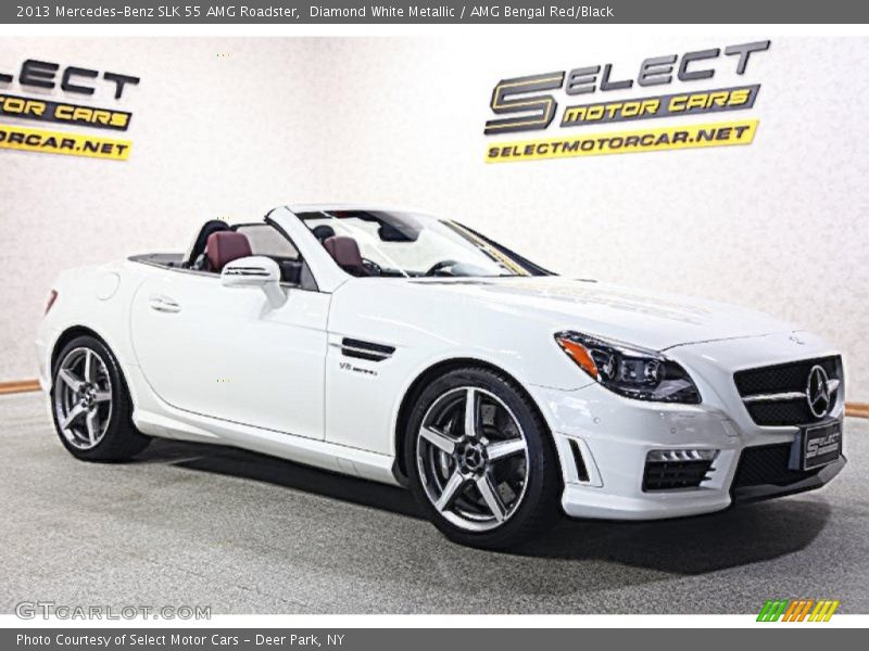 Diamond White Metallic / AMG Bengal Red/Black 2013 Mercedes-Benz SLK 55 AMG Roadster