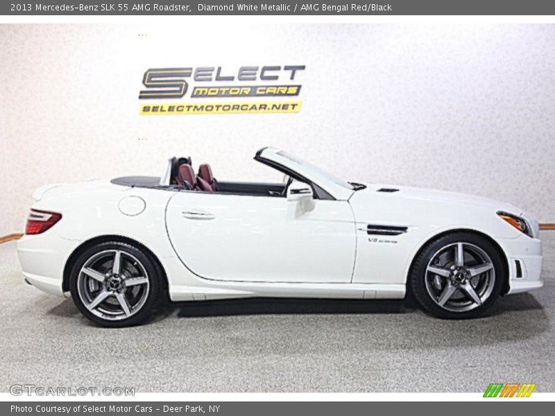 Diamond White Metallic / AMG Bengal Red/Black 2013 Mercedes-Benz SLK 55 AMG Roadster