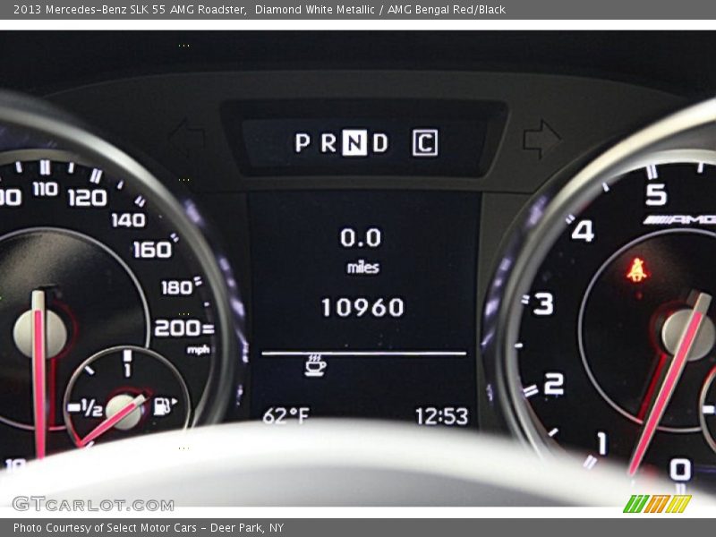 Diamond White Metallic / AMG Bengal Red/Black 2013 Mercedes-Benz SLK 55 AMG Roadster