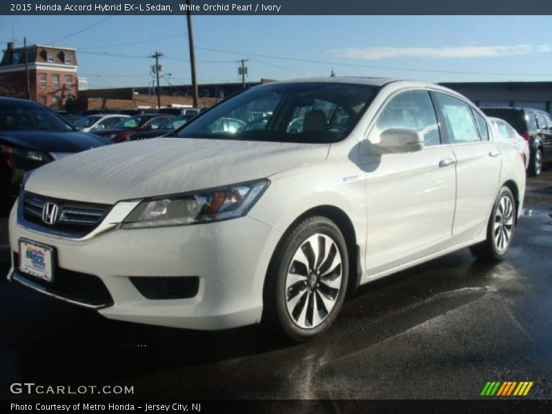 White Orchid Pearl / Ivory 2015 Honda Accord Hybrid EX-L Sedan