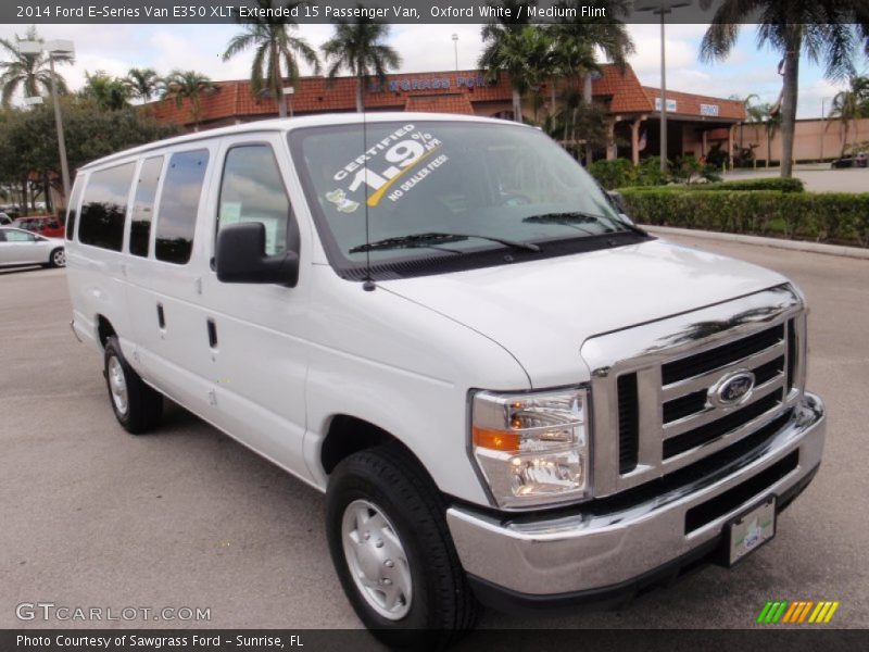 Oxford White / Medium Flint 2014 Ford E-Series Van E350 XLT Extended 15 Passenger Van