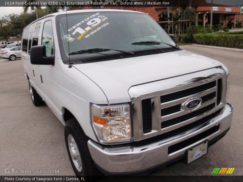 Oxford White / Medium Flint 2014 Ford E-Series Van E350 XLT Extended 15 Passenger Van