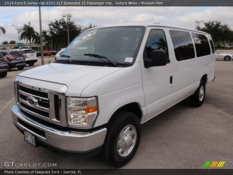 Oxford White / Medium Flint 2014 Ford E-Series Van E350 XLT Extended 15 Passenger Van