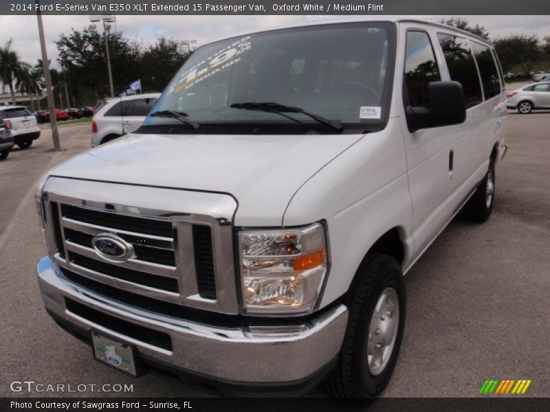 Oxford White / Medium Flint 2014 Ford E-Series Van E350 XLT Extended 15 Passenger Van