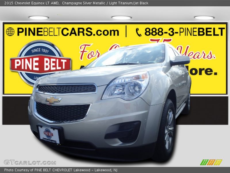 Champagne Silver Metallic / Light Titanium/Jet Black 2015 Chevrolet Equinox LT AWD