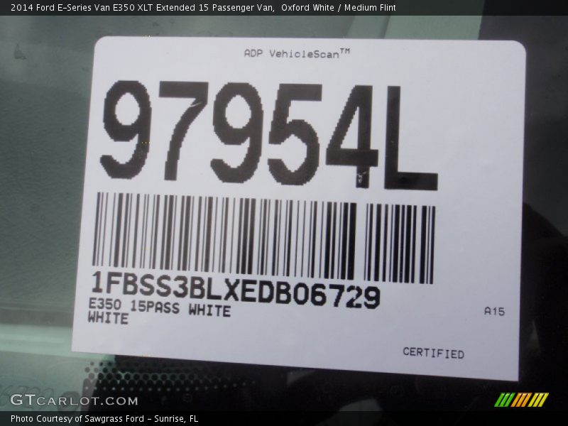 Oxford White / Medium Flint 2014 Ford E-Series Van E350 XLT Extended 15 Passenger Van