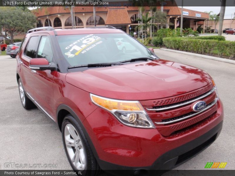 Ruby Red / Medium Light Stone 2015 Ford Explorer Limited