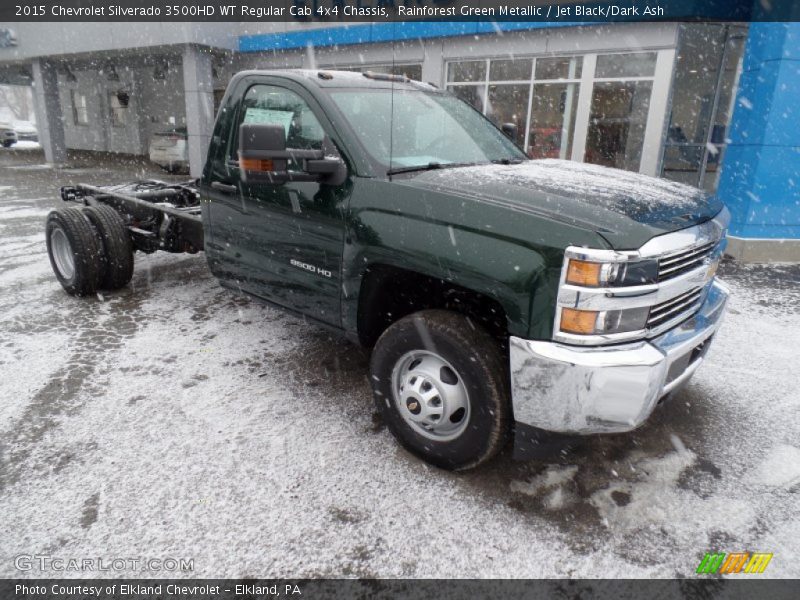 Rainforest Green Metallic / Jet Black/Dark Ash 2015 Chevrolet Silverado 3500HD WT Regular Cab 4x4 Chassis