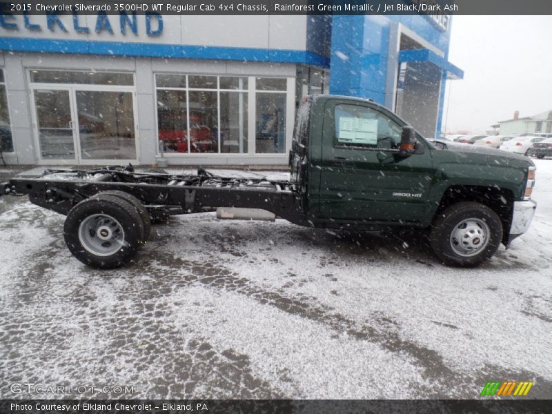 Rainforest Green Metallic / Jet Black/Dark Ash 2015 Chevrolet Silverado 3500HD WT Regular Cab 4x4 Chassis