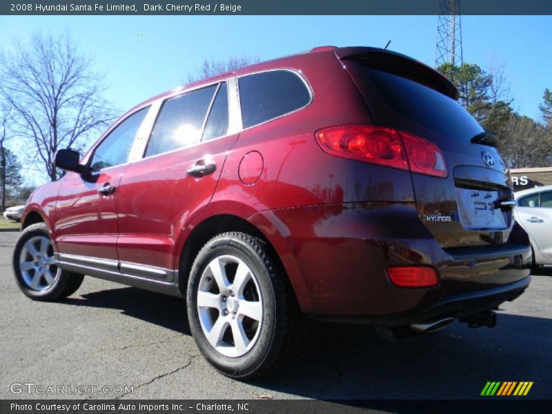 Dark Cherry Red / Beige 2008 Hyundai Santa Fe Limited