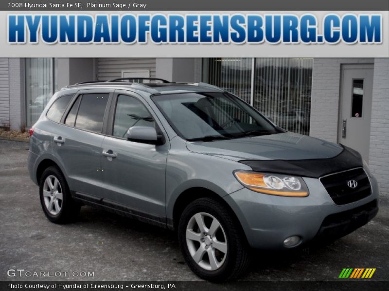 Platinum Sage / Gray 2008 Hyundai Santa Fe SE