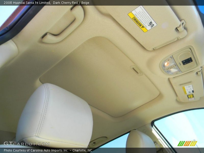 Dark Cherry Red / Beige 2008 Hyundai Santa Fe Limited