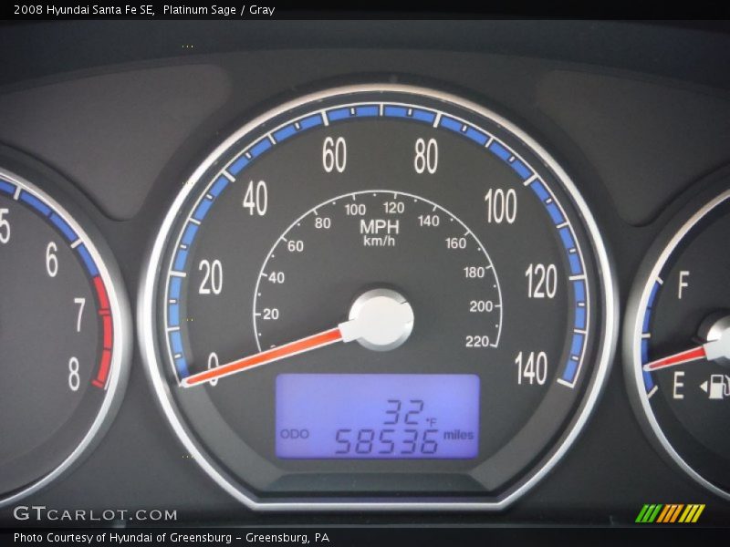 Platinum Sage / Gray 2008 Hyundai Santa Fe SE