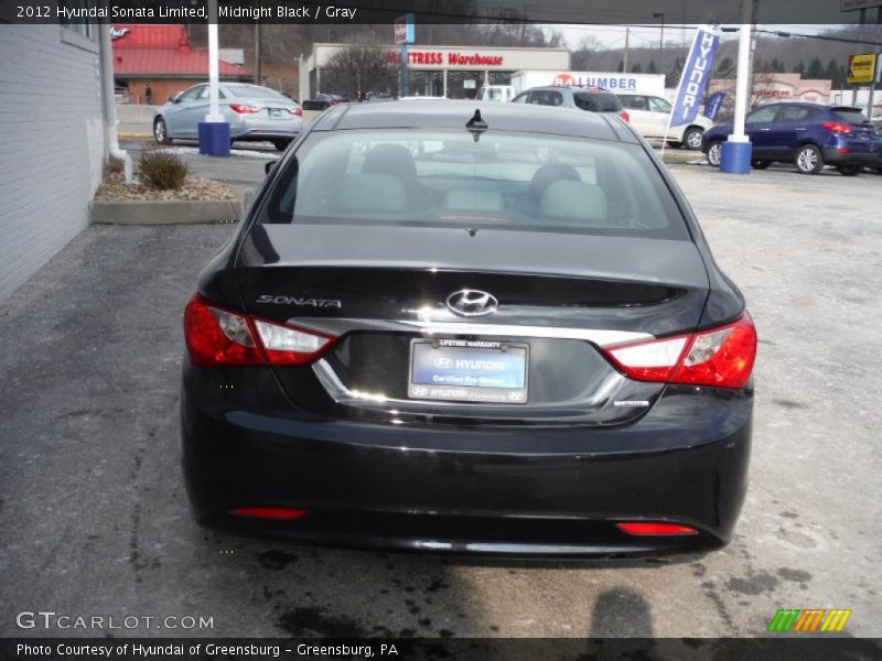 Midnight Black / Gray 2012 Hyundai Sonata Limited