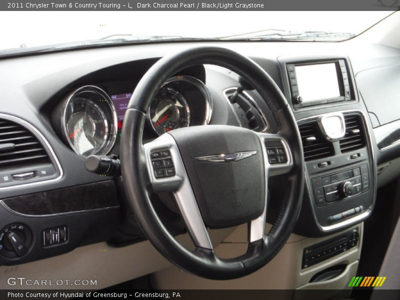 Dark Charcoal Pearl / Black/Light Graystone 2011 Chrysler Town & Country Touring - L