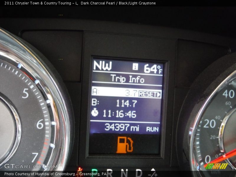 Dark Charcoal Pearl / Black/Light Graystone 2011 Chrysler Town & Country Touring - L