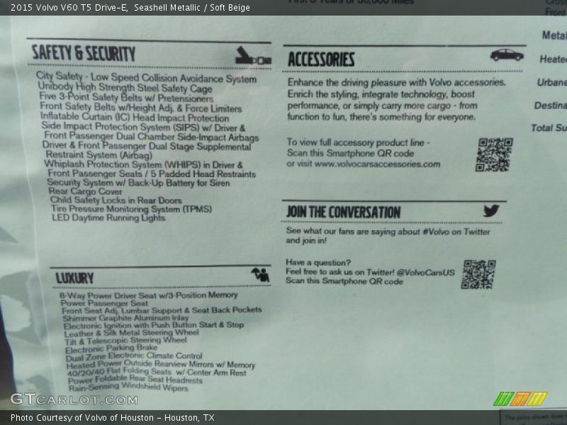 Seashell Metallic / Soft Beige 2015 Volvo V60 T5 Drive-E