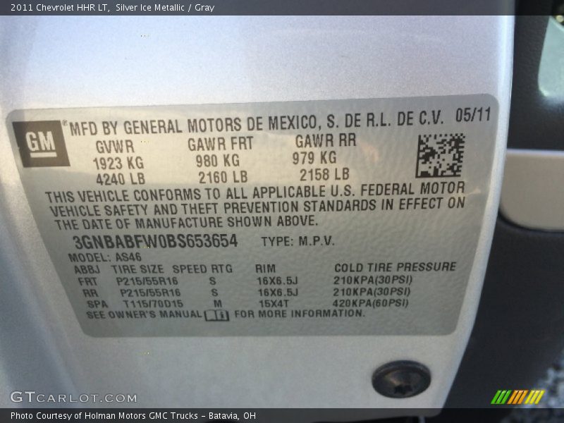 Silver Ice Metallic / Gray 2011 Chevrolet HHR LT