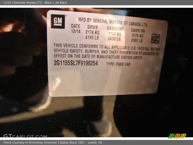 Black / Jet Black 2015 Chevrolet Impala LTZ