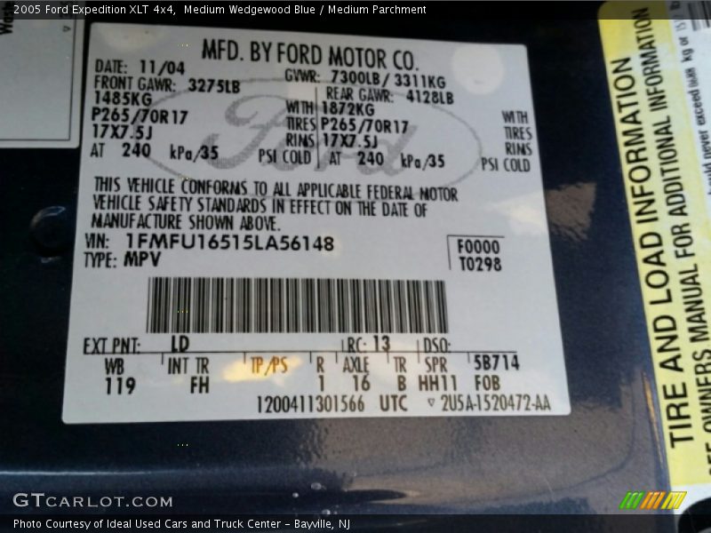 Medium Wedgewood Blue / Medium Parchment 2005 Ford Expedition XLT 4x4