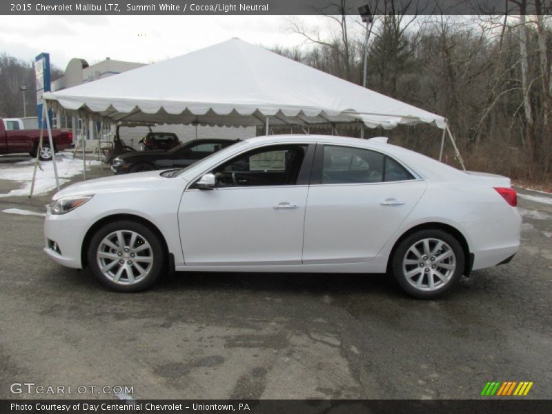 Summit White / Cocoa/Light Neutral 2015 Chevrolet Malibu LTZ