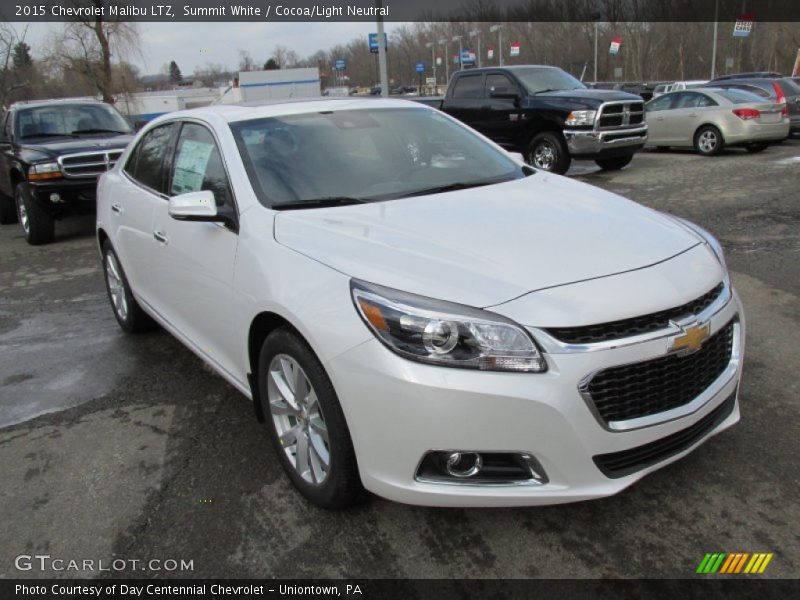 Summit White / Cocoa/Light Neutral 2015 Chevrolet Malibu LTZ